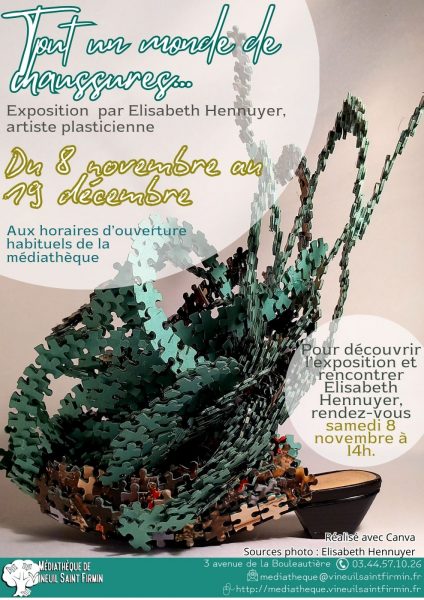 Exposition « Tout un monde de chaussures » à la Médiathèque de Vineuil-Saint-Firmin