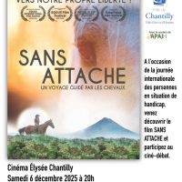 « Handicap, parlons-en ! » : Ciné-débat autour du film « Sans attache – Un voyage guidé par les chevaux » à Chantilly