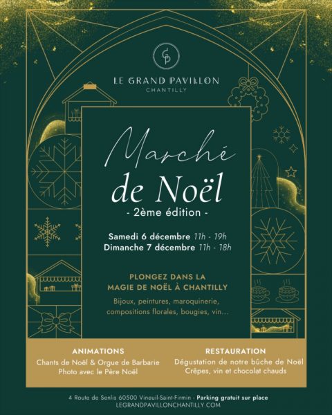 Noëlmarkt in het Grand Pavillon van Chantilly