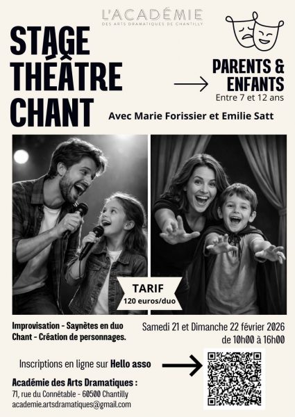 Stage Théâtre/Chant Parents/enfants à l&rsquo;Atelier MOZ Chantilly
