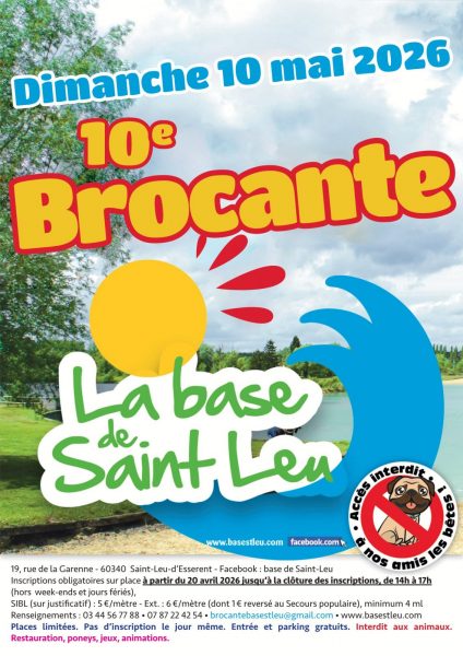 10ème brocante de la base de loisirs de St Leu d’Esserent