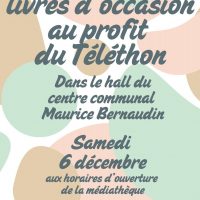 Vente de livres d’occasion au profit du Téléthon au centre communal Maurice Bernaudin à Vineuil-Saint-Firmin