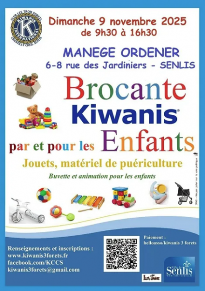 Brocante Kiwanis par et pour les enfants au Manège Ordener