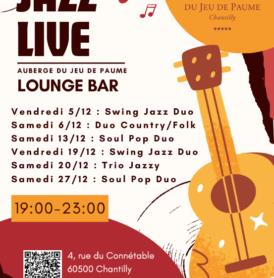 Soirée Jazz au bar de l'Auberge du Jeu de Paume à Chantilly