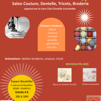 Salon couture, dentelle, tricot, broderie