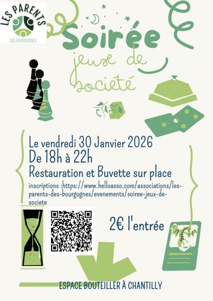 Soirée jeux de société à l’Espace Bouteiller de Chantilly