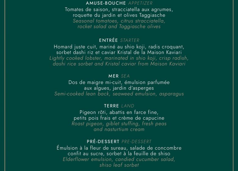 Dîner à 4 mains au Grand Pavillon