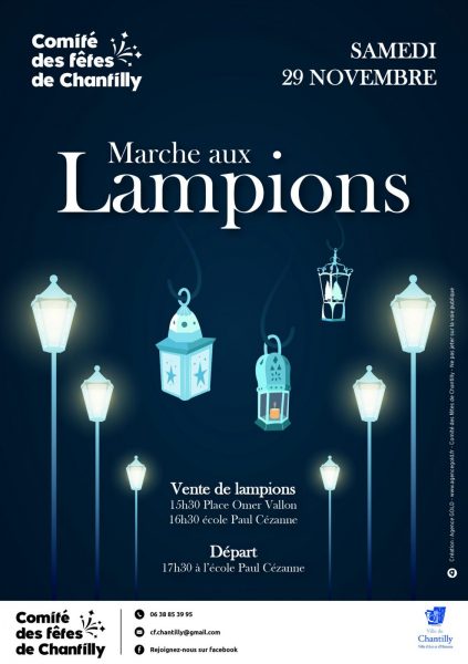 Marche aux lampions et illumination du sapin de Noël à Chantilly