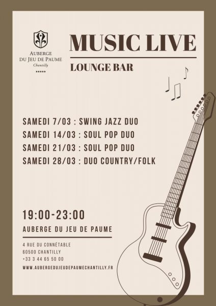 Soirée Jazz au bar de l’Auberge du Jeu de Paume à Chantilly