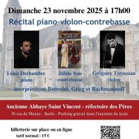 Violin Double Bass Piano Recital at the Abbaye Saint-Vincent in Senlis