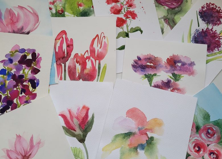 Atelier fleurs à l&rsquo;aquarelle à la librairie Le Verbe & l&rsquo;Objet à Senlis