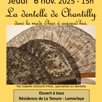 Les Jeudis de la Tenure à Lamorlaye – « La dentelle de Chantilly dans le mode d’hier à aujourd’hui »