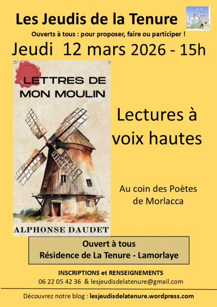 « Les lettres de mon moulin, lectures à voix hautes » au Centre Culturel de Lamorlaye