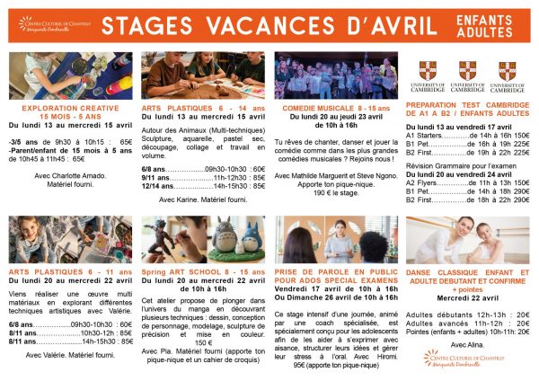 Ateliers d’art au Centre Cutlurel de Chantilly